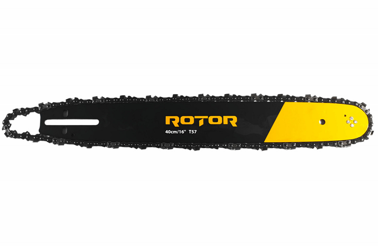 Set lama si 2 lanturi pentru drujba ROTOR 14181, lungime lama 40 cm, 16 inch, pas lant 3/8 inch, pinteni T57, 28 dinti