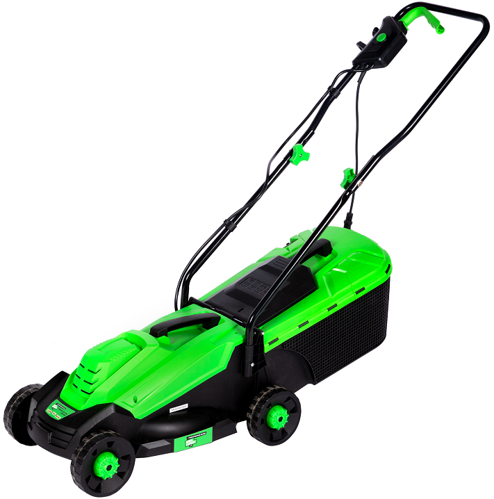 Masina electrica pentru tuns gazon MICUL FERMIER MF-TG1003-S001-G01, 1.2 kW, latime taiere 32 cm, 3 nivele taiere, 25-65 mm, cos colector 30 litri