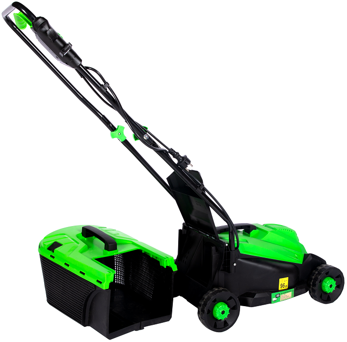 Masina electrica pentru tuns gazon MICUL FERMIER MF-TG1003-S001-G01, 1.2 kW, latime taiere 32 cm, 3 nivele taiere, 25-65 mm, cos colector 30 litri