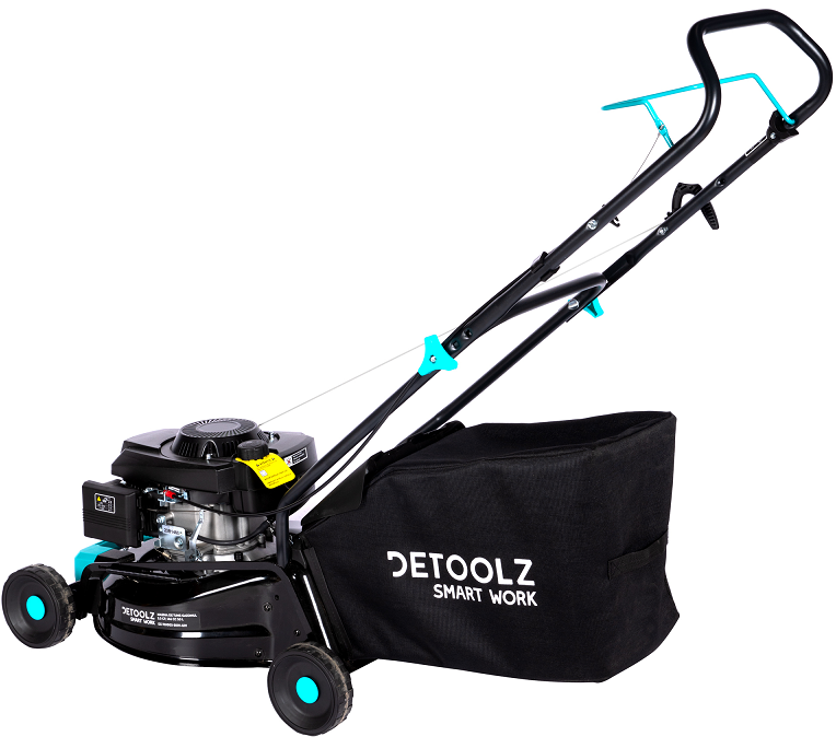 Masina de tuns gazon DETOOLZ DZ-TG1003-S001-G01, motor benzina 4T, 146 CC, 3.5 CP, latime taiere 46 cm, 7 nivele, 25-70 mm, cos colector 50 litri