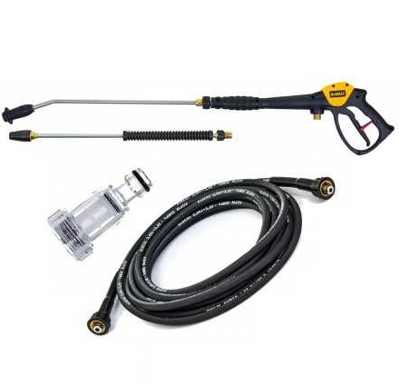 Masina de spalat cu presiune profesionala DeWALT DXPW005E, motor trifazat, 5000 W, 200 bar, debit 810 l/h, furtun 10 m, pistol MV2008