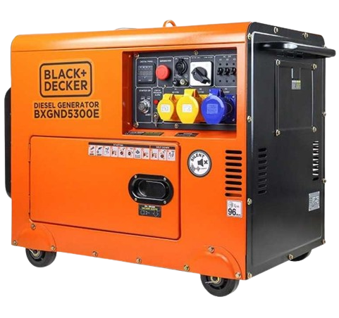 Generator curent electric monofazic BLACK+DECKER BXGND5300E + mufa ATS, motor diesel 4T, 12 CP, putere max 5300 W, cu AVR