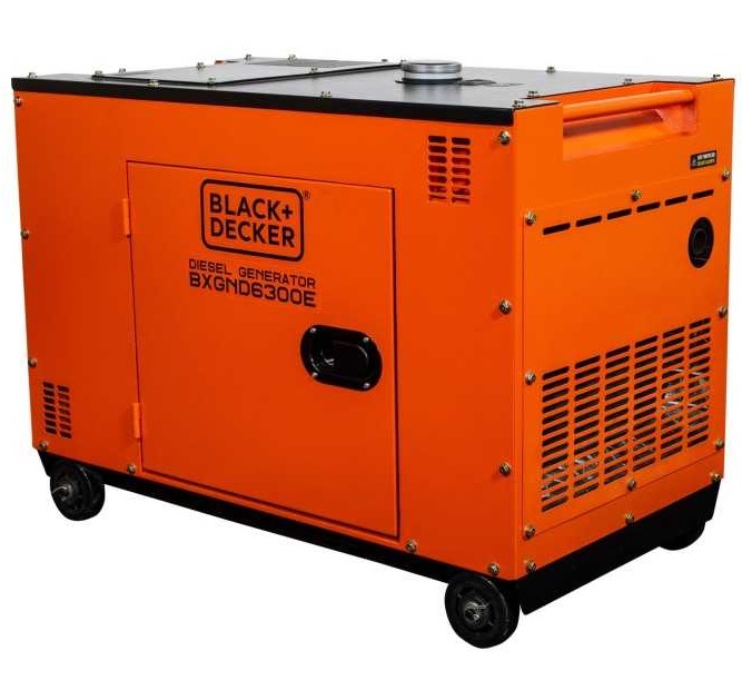 Generator curent electric monofazic BLACK+DECKER BXGND6300E, motor diesel 4T, 12 CP, putere max 6300 W, cu AVR