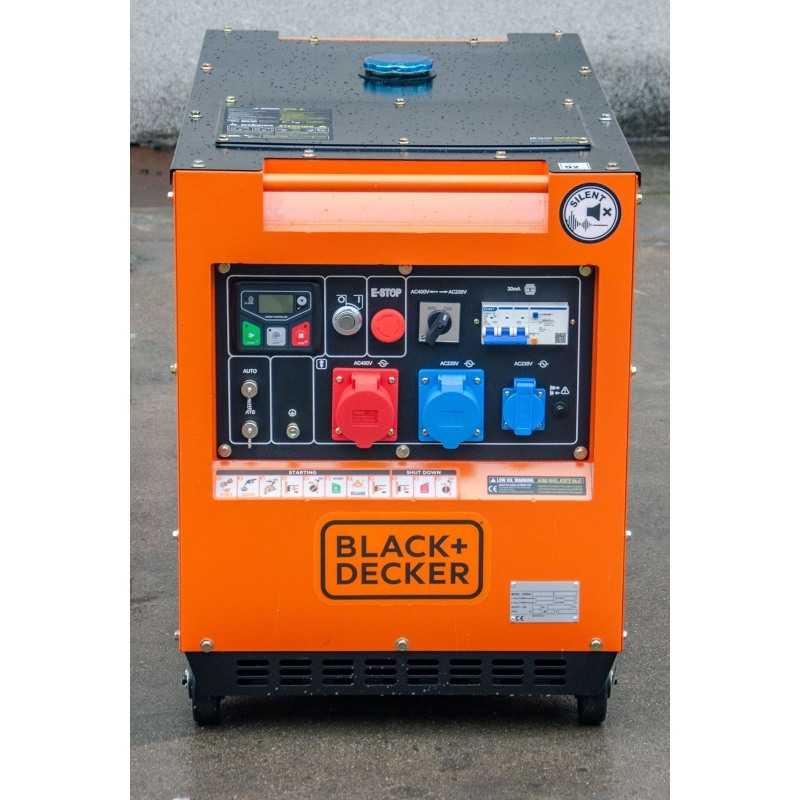 Generator curent electric monofazic / trifazic BLACK+DECKER BXGND7900E + ATS, motor diesel 4T, 498 CC, 13 CP, putere max 7.9 kVA, cu AVR