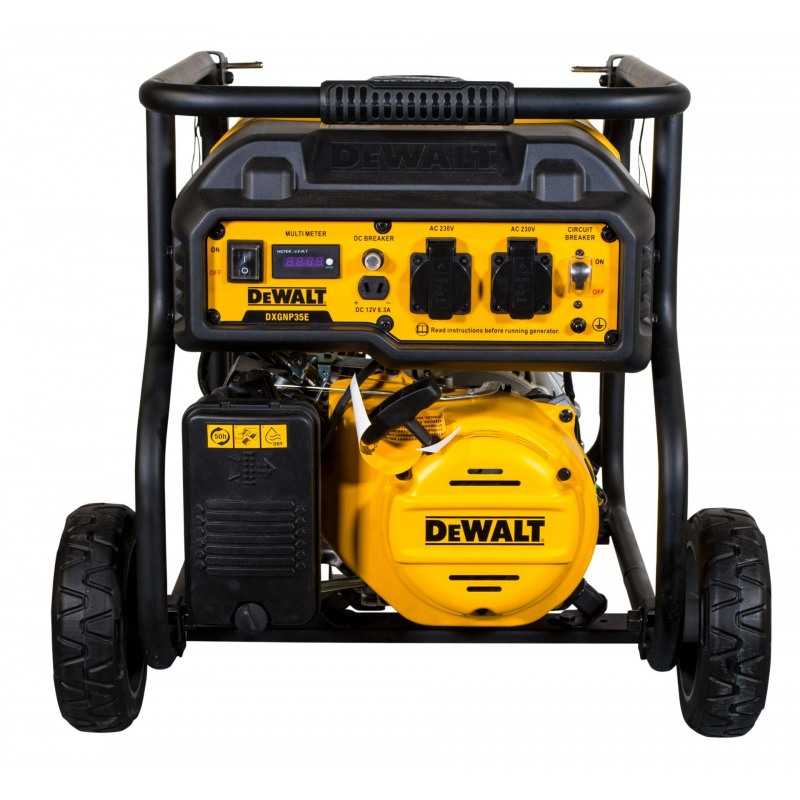 Generator de curent electric monofazic DeWALT DXGNP35E, motor benzina 4T, 223 CC, 7 CP, putere max 3500 W, cu AVR