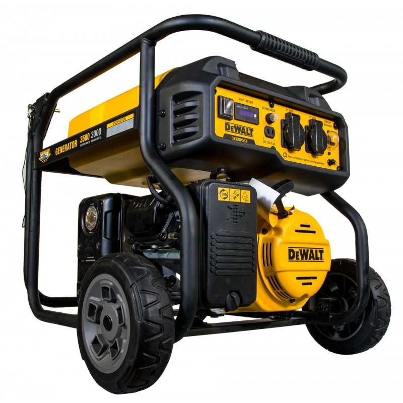 Generator de curent electric monofazic DeWALT DXGNP35E, motor benzina 4T, 223 CC, 7 CP, putere max 3500 W, cu AVR