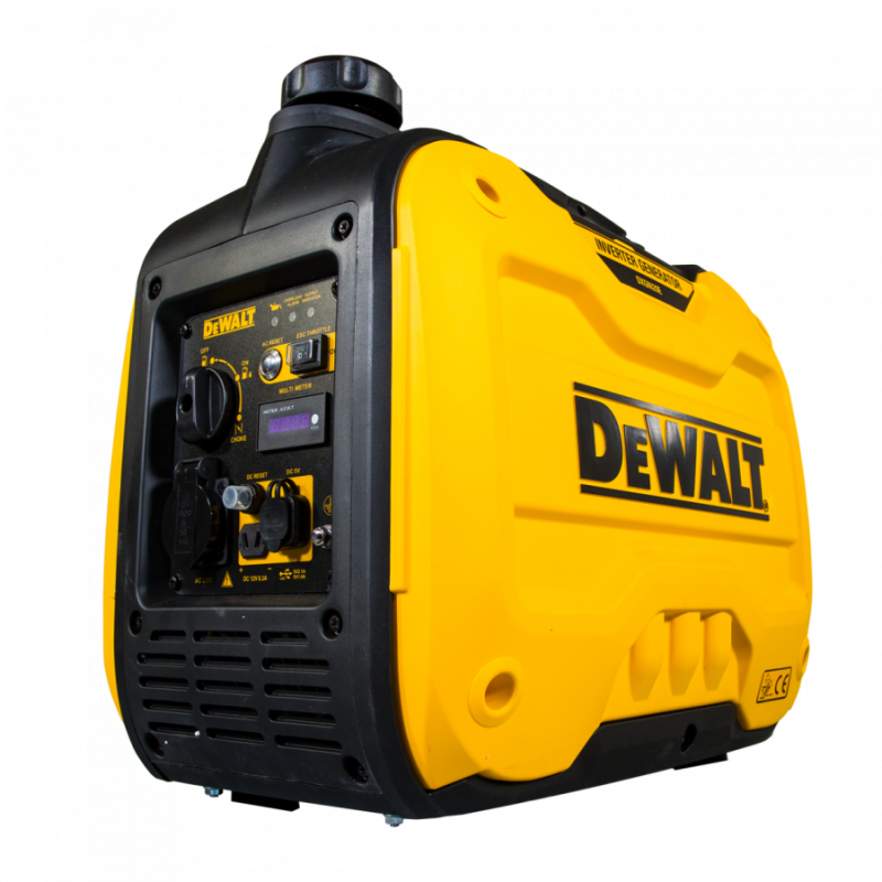 Generator tip invertor pentru curent electric, monofazic, DeWALT DXGNI20E, motor benzina 4T, 80 CC, 1.4 CP, putere max 2000 W, cu AVR
