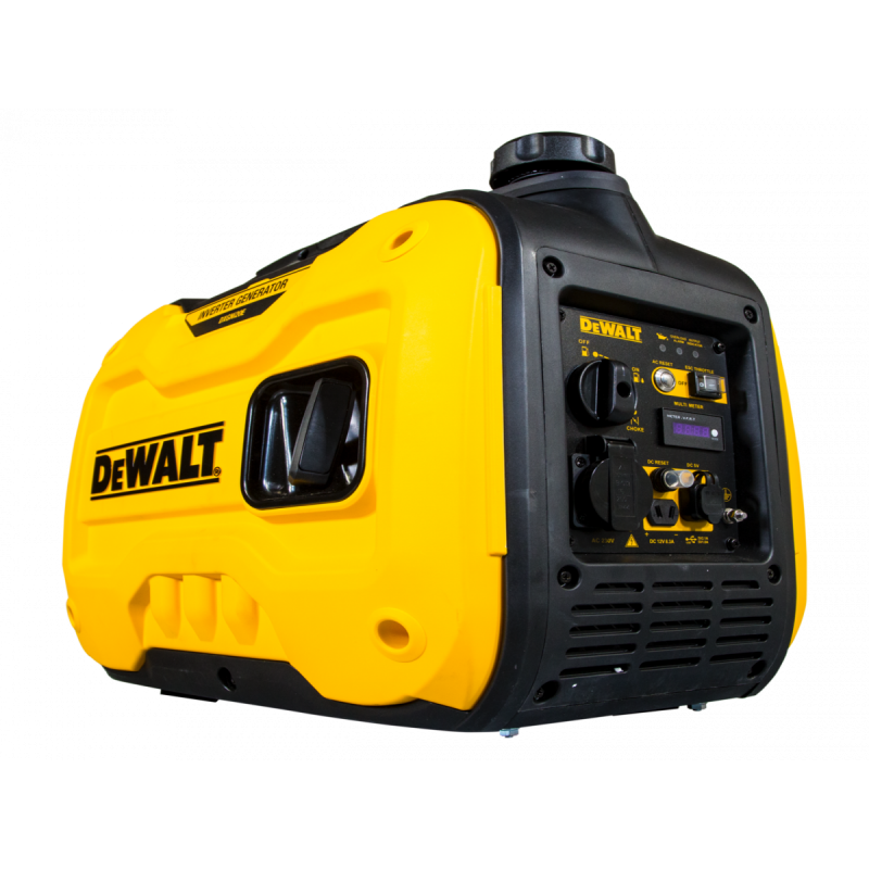 Generator tip invertor pentru curent electric, monofazic, DeWALT DXGNI20E, motor benzina 4T, 80 CC, 1.4 CP, putere max 2000 W, cu AVR