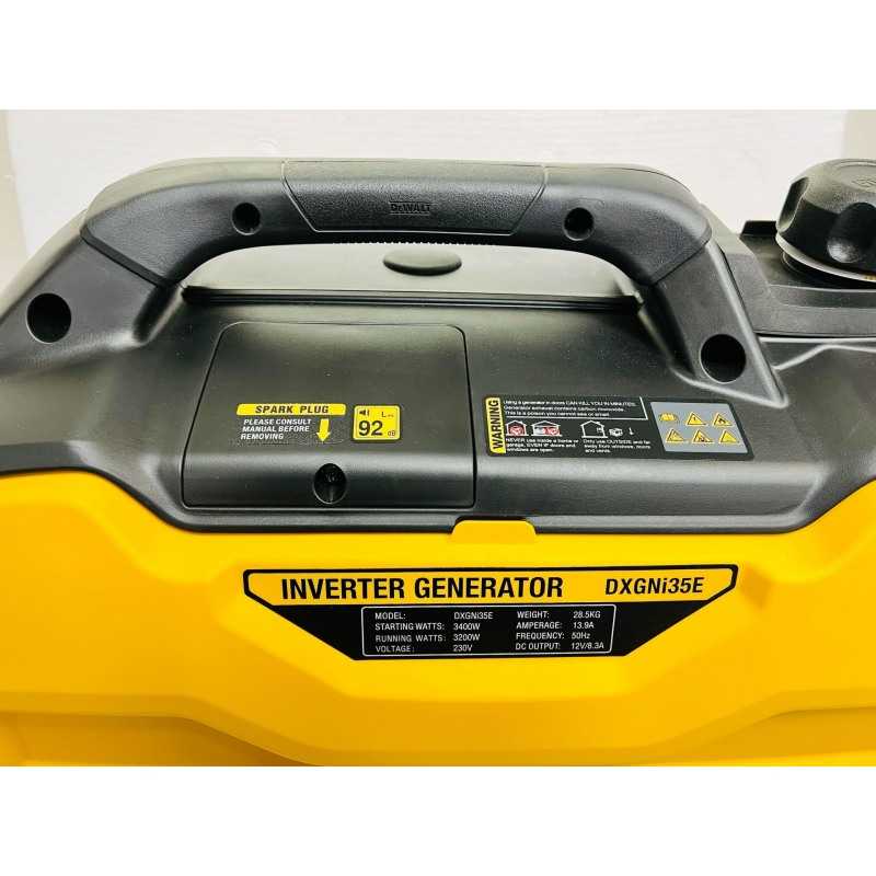 Generator tip invertor pentru curent electric, monofazic, DeWALT DXGNI35E, motor benzina 4T, 163 CC, putere max 3400 W, functie Eco