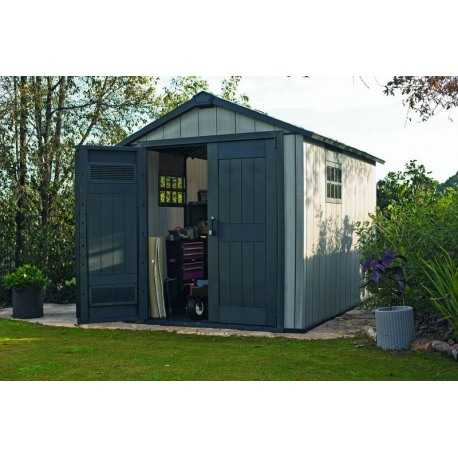 Casuta de gradina KETER Oakland 7511 17201421, cu usa dubla, 2 ferestre, 229 x 350 x 242 cm, material Duotech