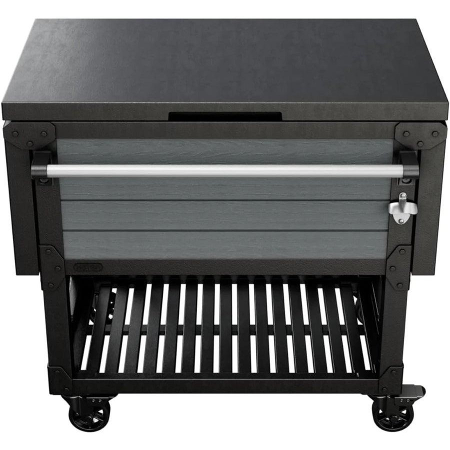 Carucior de terasa si racitor de bauturi cu gheata KETER 255187, gri, material EvoTech, capacitate 90 litri, 95.5 x 58.4 x 89.8 cm