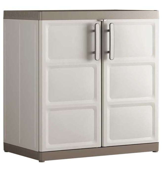 Dulap depozitare pentru exterior KETER Excellence XL Tall Base 9681000, bej-cafeniu, din polipropilena, 89 x 54 x 93 cm, 2 rafturi reglabile