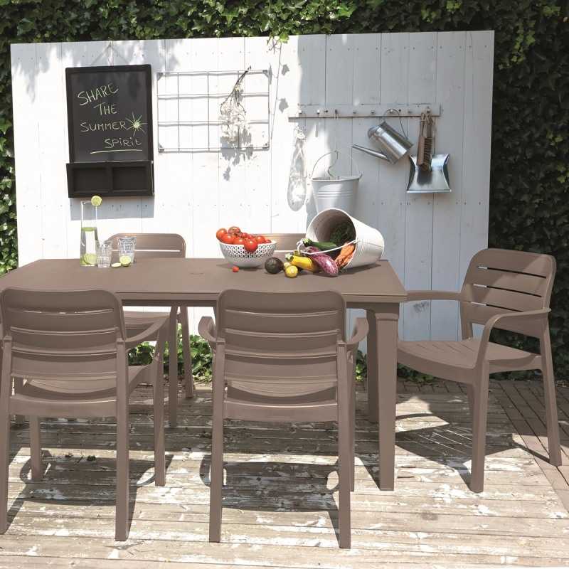 Scaun pentru exterior KETER Tisara 221208, cappuccino, polipropilena, 53 x 58 x 83 cm