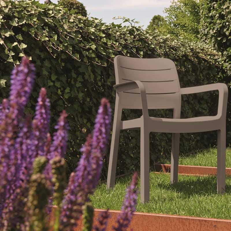 Scaun pentru exterior KETER Tisara 221208, cappuccino, polipropilena, 53 x 58 x 83 cm