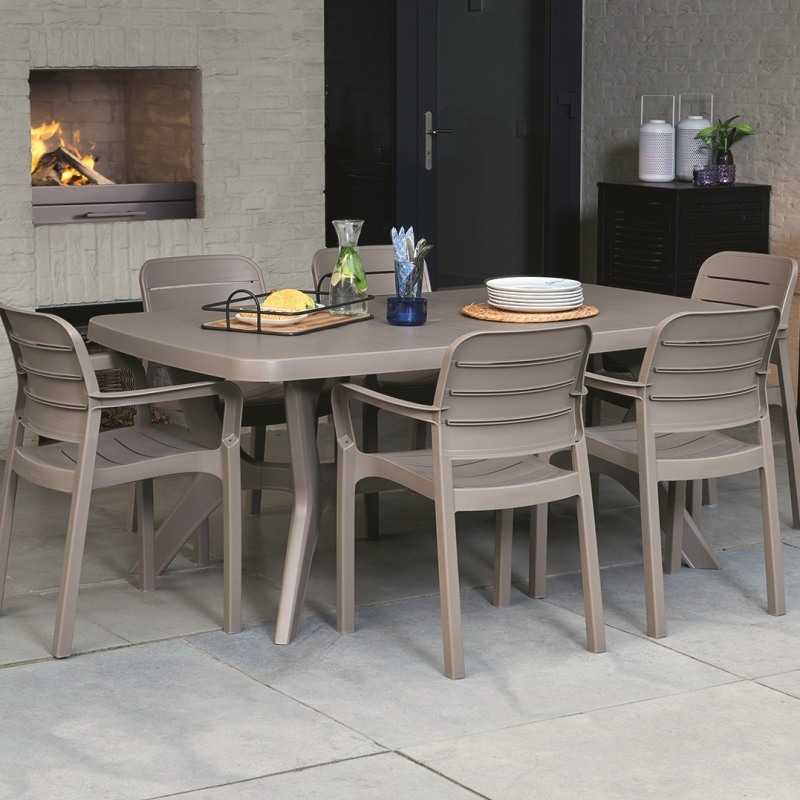 Scaun pentru exterior KETER Tisara 221208, cappuccino, polipropilena, 53 x 58 x 83 cm