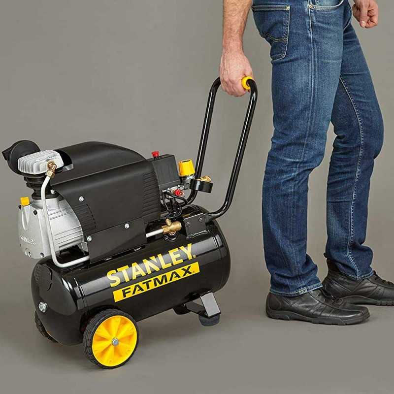 Compresor de aer orizontal STANLEY Fatmax D 251/10/24S, 1800 W, 2.5 CP, debit 240 l/min, 10 bar, butelie 24 litri, cu ulei