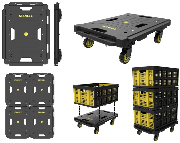 Carucior rabatabil tip platforma STANLEY SXWTD-PC531, 39 x 28 cm, greutate maxima sustinuta 137 kg, roti 76 mm