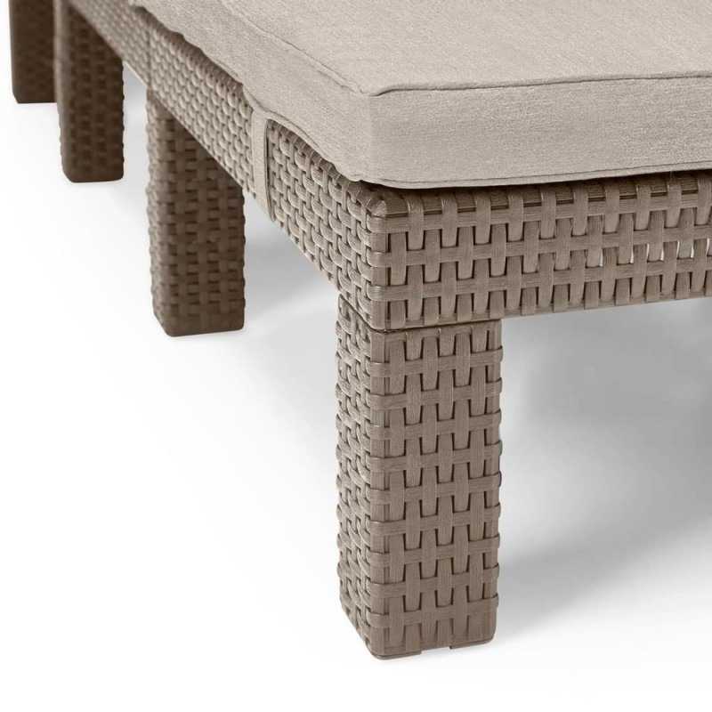 Sezlong de gradina, reglabil, KETER Daytona Deluxe 252223, gri, 195 x 65 x 25.5 cm, cu perna, polipropilena