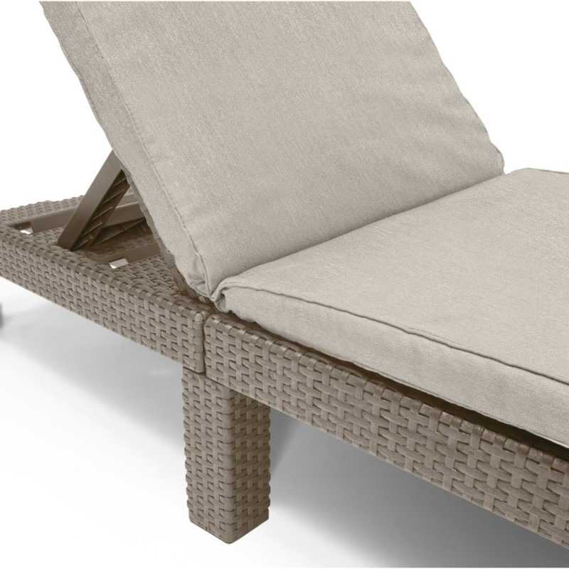 Sezlong de gradina, reglabil, KETER Daytona Deluxe 252223, gri, 195 x 65 x 25.5 cm, cu perna, polipropilena