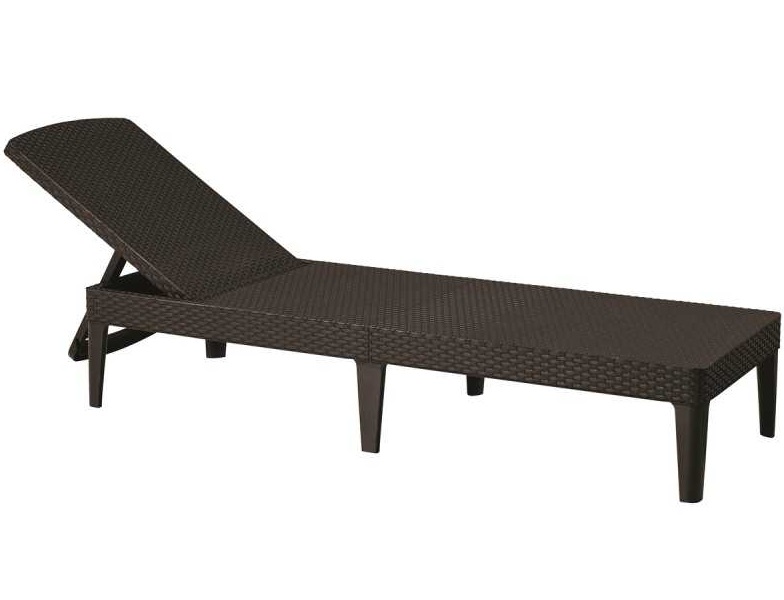 Sezlong de gradina, reglabil, KETER Jaipur 255891, maro, 187 x 58 x 29 cm, fara perne, polipropilena