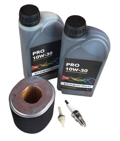 Pachet pentru revizie motor benzina ProGARDEN KR01MG188, filtru aer, filtru combustibil, bujie, 2 x ulei 4T, PRO 10W30, pentru 188F, 190F, 192F