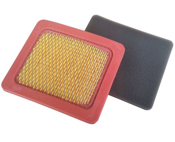 Filtru de aer din hartie cu prefiltru de burete TEXAS 443525, 134x114x25 mm, pentru Texas Rider 6110E, MultiCut 610 motoare Loncin LC1P70FA, LC1P70C