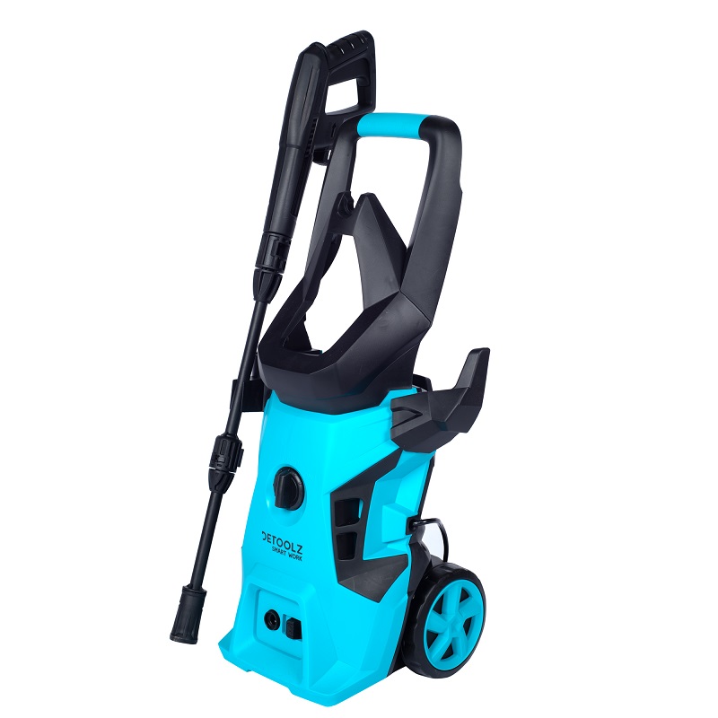 Aparat de spalat cu presiune DETOOLZ DZ-EC1002-S001-G01, 1800 W, presiune max. 140 bar, debit max. 7 l/min, furtun 5 m, IPX5, cu roti