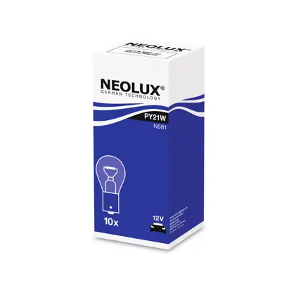 Set 10 becuri auto semnalizare NEOLUX N581, 12V, PY21W, BAU15S, galben, se vinde la set de 10 bucati/pret pe bucata