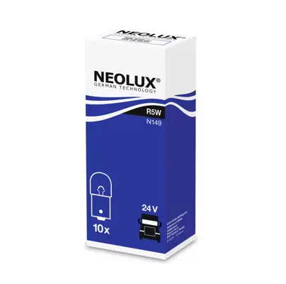 Set 10 becuri auto auxiliar NEOLUX N149, 24V, R5W, BA15S, se vinde la set de 10 bucati/pret pe bucata