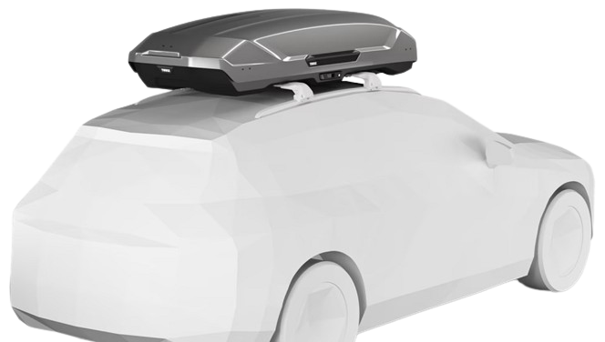 Cutie portbagaj auto THULE Motion 3 XXL 639901, volum 600 litri, deschidere dubla, capacitate incarcare max. 75 kg, 232 x 92 x 45 cm, titan lucios