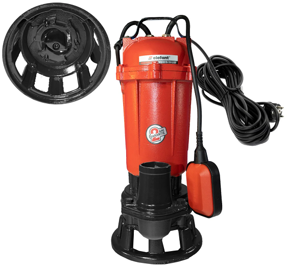 Pompa drenaj submersibila, monoetajata, ELEFANT WQCD10-10-0.95F 14267, 750 W, 2850 rot/min, cu tocator