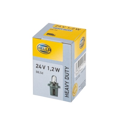 Bec lumini bord HELLA HEAVY DUTY 8GA 007 997-071, 24V, 1.2W, PBX5/1.2, se vinde la set de 10 bucati/pret pe bucata