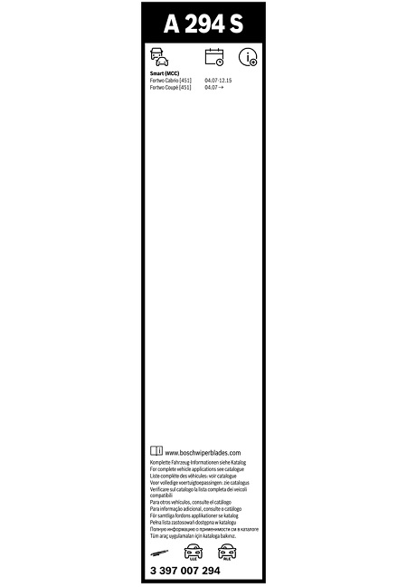 Set stergatoare parbriz BOSCH Aerotwin A 294 S 3 397 007 294, stanga/dreapta, 600/550 mm