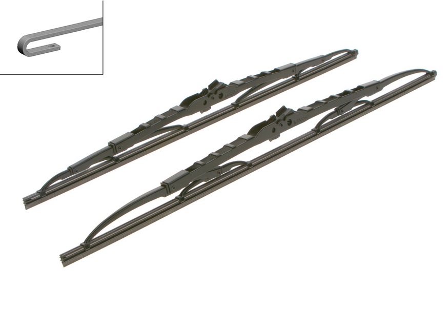 Set lamele arcuite stergator parbriz BOSCH Twin 502 3 397 118 563, 500/450 mm, fara spoiler