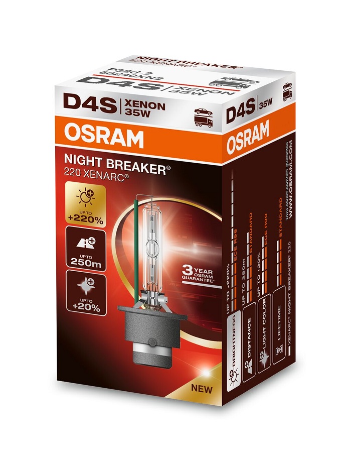 Bec xenon OSRAM Night Breaker Laser +200 66440XN2, D4S, 42V/35W, 4400K, P32d-5, 3200 lumeni