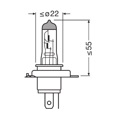 Set 2 becuri halogen auto OSRAM Night Breaker 220 64193NB220-2HB, H4, 12V, 60/55W, P43t, cutie