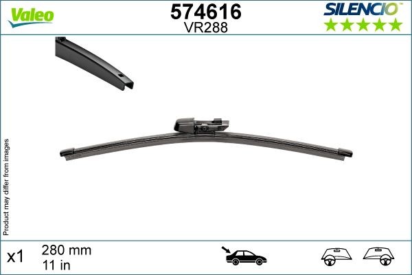 Stergator auto pentru luneta VALEO Silencio Rear VR288 574616, 280 mm