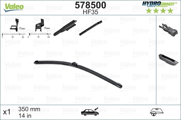 Stergator parbriz auto VALEO Hydroconnect HF35 578500, 350 mm