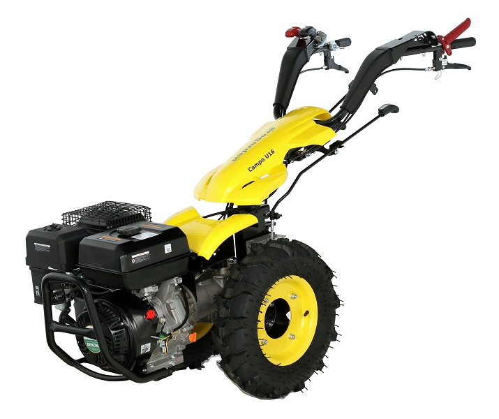 Motocultor multifunctional ProGARDEN Campo U16, 14 CP, benzina, pornire la sfoara, 3+2 viteze, reductor + BT-X90N freza tractata 900 mm + BT-BC12 bara cosire mobila 120 cm