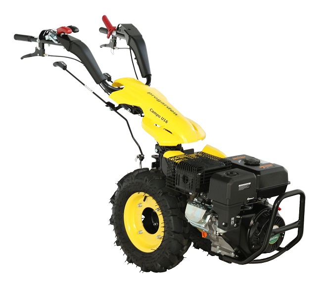 Motocultor multifunctional ProGARDEN Campo U16, 14 CP, benzina, pornire la sfoara, 3+2 viteze, reductor + BT-X90N freza tractata 900 mm + BT-BC12 bara cosire mobila 120 cm