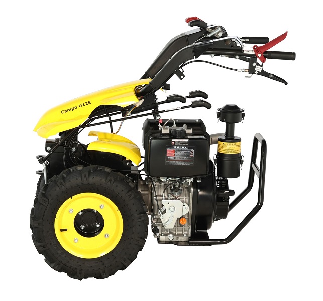 Motocultor multifunctional ProGARDEN Campo U12E, 12 CP, diesel, pornire electrica, 3+2 viteze, reductor + BT-X90N freza tractata 900 mm