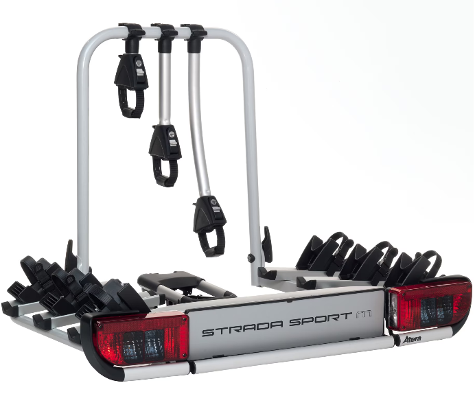 Suport pentru 3 biciclete ATERA STRADA SPORT M 3022685, greutate maxima suportata 60 kg, montare pe carlig de remorcare