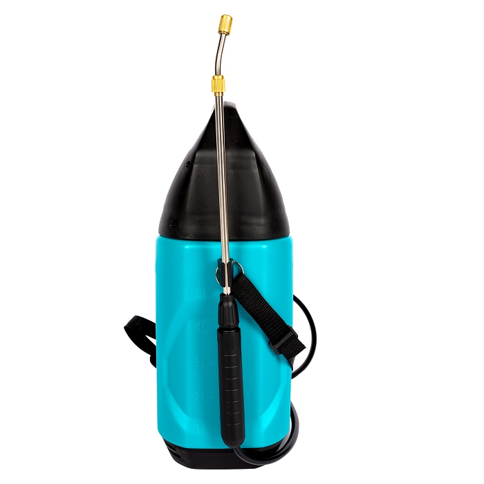 Pompa de stropit cu acumulator DETOOLZ DZ-PA1001-S001-G01, 12V, 2 Ah, volum 5 litri, debit 0.3 l/min, furtun 1.15 m, tija 50 cm, presiune 2.2 bar
