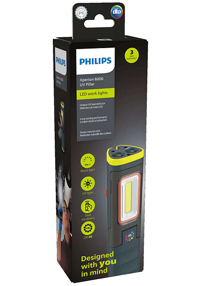 Lampa de lucru cu LED PHILIPS XPERION 6000 UV PILLAR X60UVPIX1, 5 W, 500 lumeni, 3.7V, baterie Li-ion 4400 mAh, alimentare USB-C