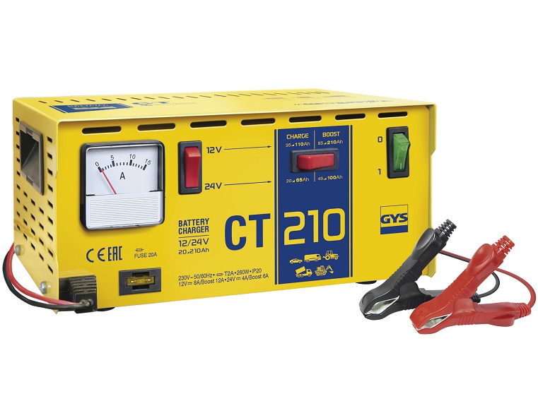 Redresor pentru incarcat baterii auto plumb GYS CT 210 024113, 260W, 20-210 Ah, cabluri incarcare 1.50 m