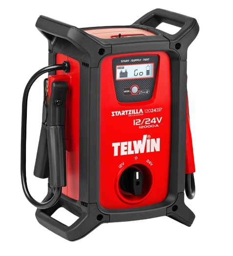 Redresor portabil pentru baterii auto TELWIN STARTZILLA 12024XT 12V/24V 829528, 100-240 V, capacitate 40000 mAh, curent max incarcare 12000/6000 A, IP43, display LCD