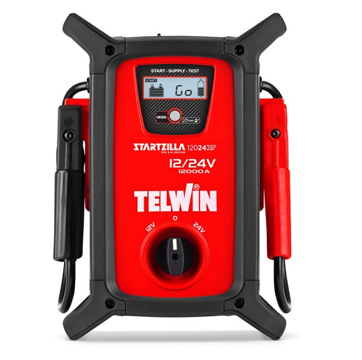 Redresor portabil pentru baterii auto TELWIN STARTZILLA 12024XT 12V/24V 829528, 100-240 V, capacitate 40000 mAh, curent max incarcare 12000/6000 A, IP43, display LCD