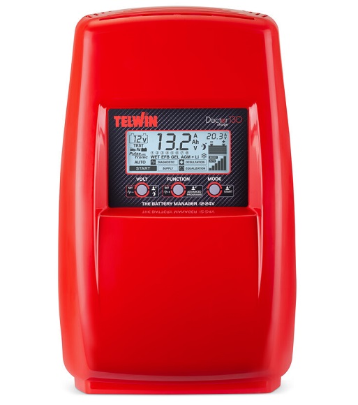 Redresor portabil pentru baterii auto TELWIN DOCTOR CHARGE 130 807599, 230 V, putere incarcare 1.8 kW, putere pornire 2 kW, curent pornire 180 A, display LCD