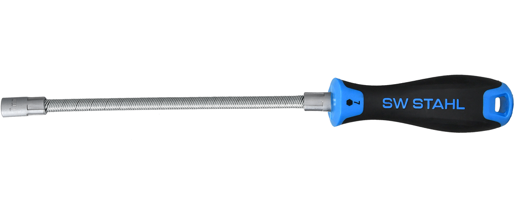 Surubelnita flexibila cap tubular SW-STAHL 02097L, deschidere cheie hex 7 mm, lungime activa 200 mm, crom vanadiu
