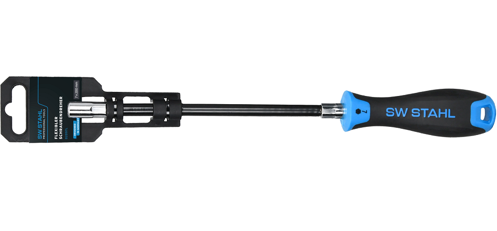 Surubelnita flexibila cap tubular SW-STAHL 02097L, deschidere cheie hex 7 mm, lungime activa 200 mm, crom vanadiu
